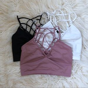 Bundle of (3) Anthropologie Caged Bralettes